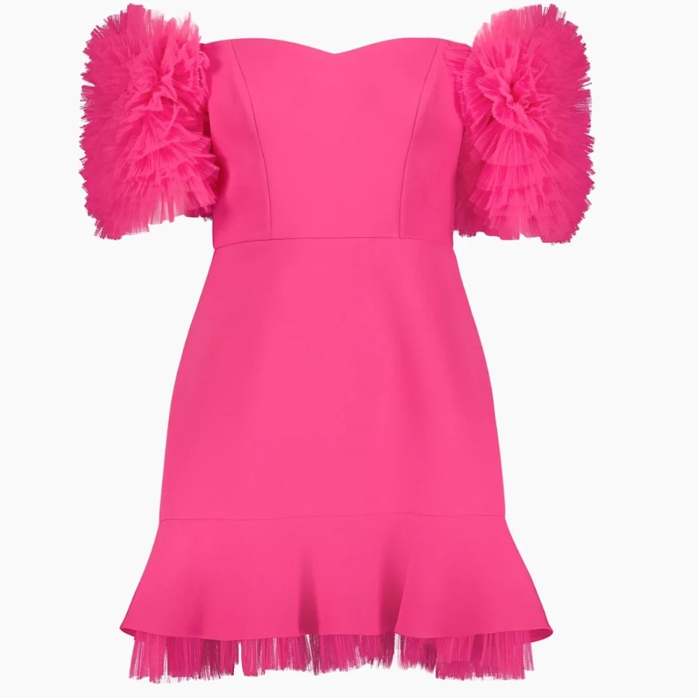 BCBGmaxazria Cocktail Tule Dress SAMPLE SIZE 6 - Picture 6 of 9